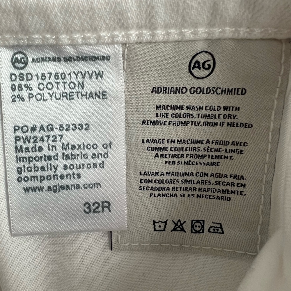NWT AG EX BOYFRIEND SLIM slouch WHITE JEANS - Picture 9 of 15